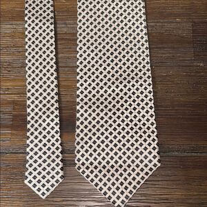 Pierre Balmain Black and White with Metallic silver Checkered Tie